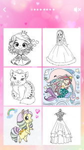اسکرین شات 3 برنامه Princess Coloring Girl Game