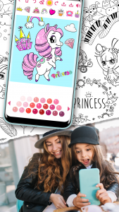 اسکرین شات 1 برنامه Princess Coloring Girl Game
