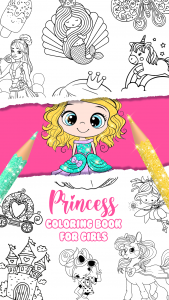 اسکرین شات برنامه Princess Coloring Girl Game 6