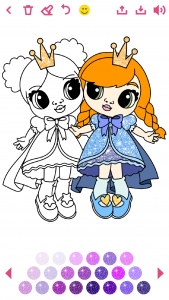 اسکرین شات 2 برنامه Princess Coloring Girl Game