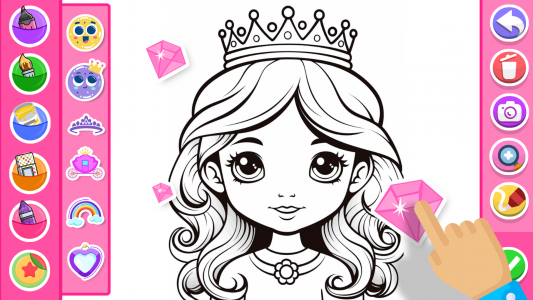 اسکرین شات برنامه Princess Coloring Game Glitter 6