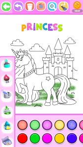 اسکرین شات 4 برنامه Princess Coloring Book Glitter