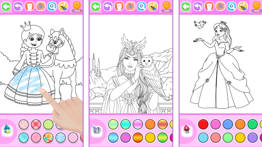 اسکرین شات 7 برنامه Princess Coloring Book Glitter