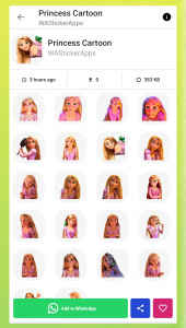 اسکرین شات برنامه Princess Animated Stickers 6