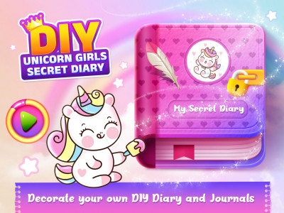 اسکرین شات برنامه DIY Unicorn Girls Secret Diary 1