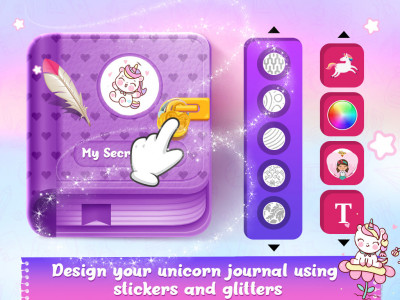 اسکرین شات برنامه DIY Unicorn Girls Secret Diary 3