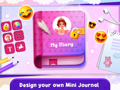 اسکرین شات برنامه My Diary: Princess Fun Games 1