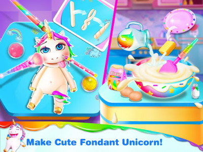اسکرین شات برنامه Unicorn Frost Cakes Shop - Baking Games for Girls 3