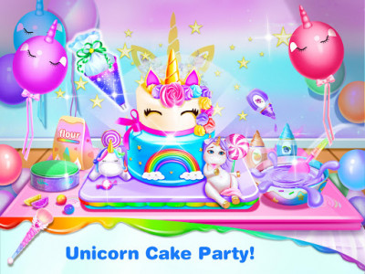 اسکرین شات برنامه Unicorn Frost Cakes Shop - Baking Games for Girls 1