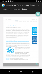 اسکرین شات برنامه PrinterOn Print Service 1