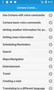 اسکرین شات 1 برنامه Voice Commands for Cortana