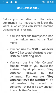 اسکرین شات 2 برنامه Voice Commands for Cortana