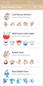 اسکرین شات برنامه Rabbit Stickers WAStickerApps 4