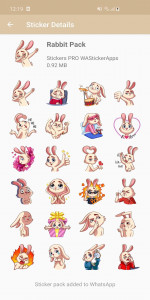 اسکرین شات برنامه Rabbit Stickers WAStickerApps 8