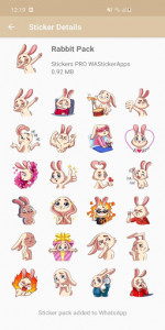 اسکرین شات برنامه New Funny Rabbit Stickers WAStickerApps 2020 7