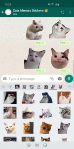 اسکرین شات برنامه Cat Memes Stickers WASticker 1
