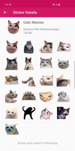 اسکرین شات برنامه Cat Memes Stickers WASticker 3