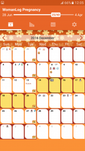 اسکرین شات برنامه WomanLog Pregnancy Calendar 1