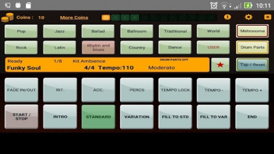 اسکرین شات برنامه Metrodrummer 2 - metronome and drum machine 2