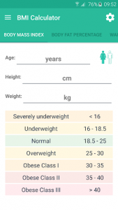اسکرین شات برنامه BMI Calculator - Weight Loss 1