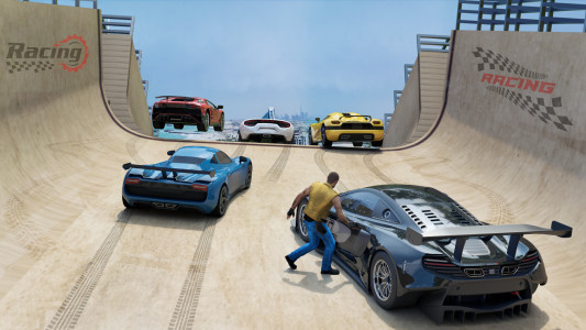 اسکرین شات بازی Mega Car Stunt Race 3D Game 1