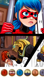 اسکرین شات بازی Miraculous Ladybug & Cat Noir. Color by number 2