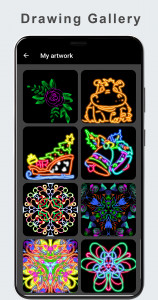 اسکرین شات 2 برنامه Glow Magic Doodle kaleidoscope