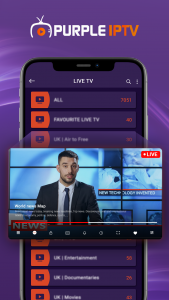 اسکرین شات برنامه IPTV Purple Player for Mobile 1