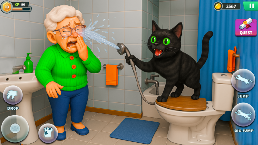 اسکرین شات 1 بازی Kitty vs Granny Prank Battle