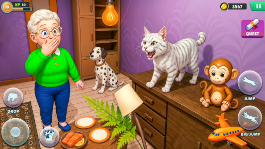 اسکرین شات 2 بازی Kitty vs Granny Prank Battle