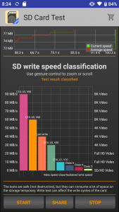 اسکرین شات برنامه SD Card Test 3