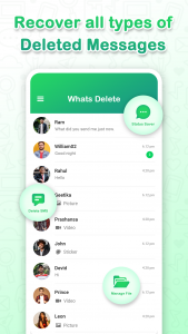 اسکرین شات 6 برنامه WhatsDeleted: Recover Messages