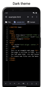 اسکرین شات برنامه WebCode - html, css, js ide 2