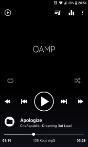 اسکرین شات برنامه Mp3 player - Qamp 3