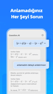 اسکرین شات 5 برنامه Question.AI: Matematik Çözücü
