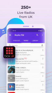 اسکرین شات برنامه Radio FM - UK Radios, Podcasts 1