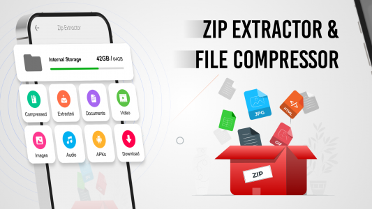 اسکرین شات برنامه Zip Extractor - Zip UnZIP RAR 1