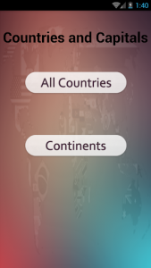 اسکرین شات برنامه Countries and Capitals 1