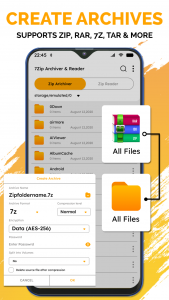 اسکرین شات 2 برنامه Zip RAR - File Compressor