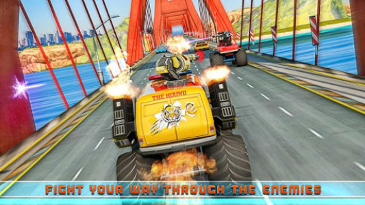 اسکرین شات برنامه Monster Truck Road Rampage: Shooting Games 3