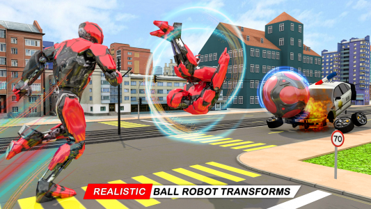 اسکرین شات برنامه Red Ball Robot Transform - Flying Robot Ball Games 2