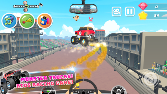 اسکرین شات 1 بازی Monster Trucks Kids Race Game