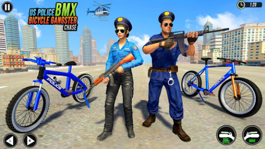 اسکرین شات برنامه US Police BMX Bicycle Street Gangster Crime Games 3