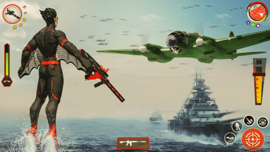 اسکرین شات 3 بازی Flying Bat Robot Bike Game