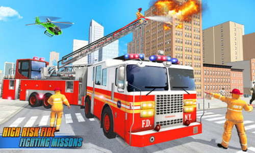 اسکرین شات بازی Firefighter Truck Driving Sim: Fire Truck Games 1