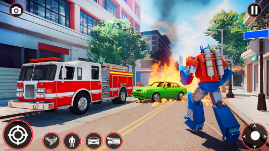 اسکرین شات بازی Fire Truck Robot Car Game 2