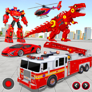 اسکرین شات بازی Fire Truck Robot Car Game 1