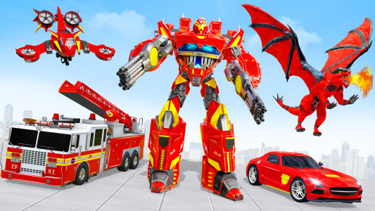 اسکرین شات بازی Fire Truck Robot Car Game 7