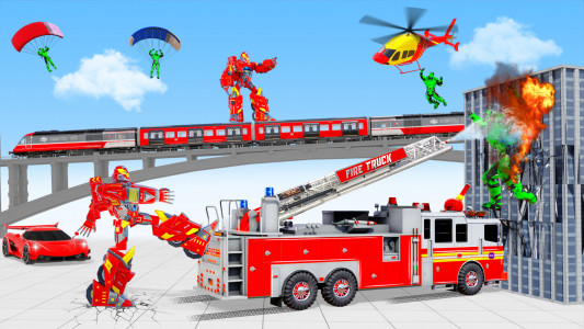 اسکرین شات بازی Fire Truck Robot Car Game 7