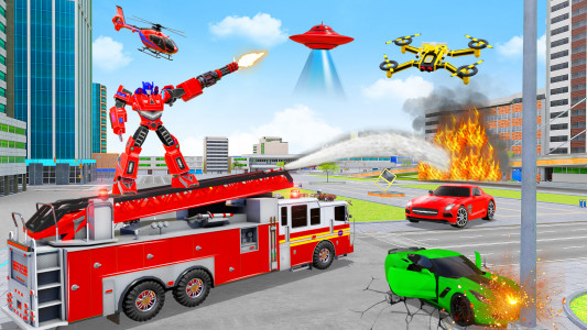 اسکرین شات بازی Fire Truck Robot Car Game 6